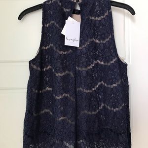 Navy lace blouse